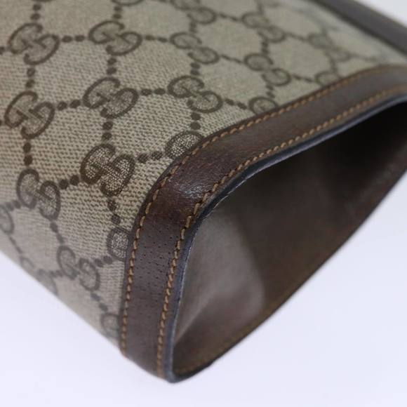 GUCCI GG Supreme Web Sherry Line Clutch Bag PVC Beige Red 89 01 002 Auth yk12307 - Picture 15 of 16